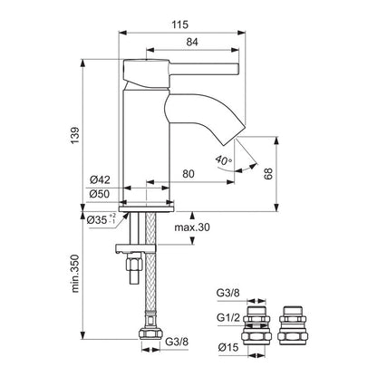 Ideal Standard Ceraline Taps Cloakroom Basin Mixer