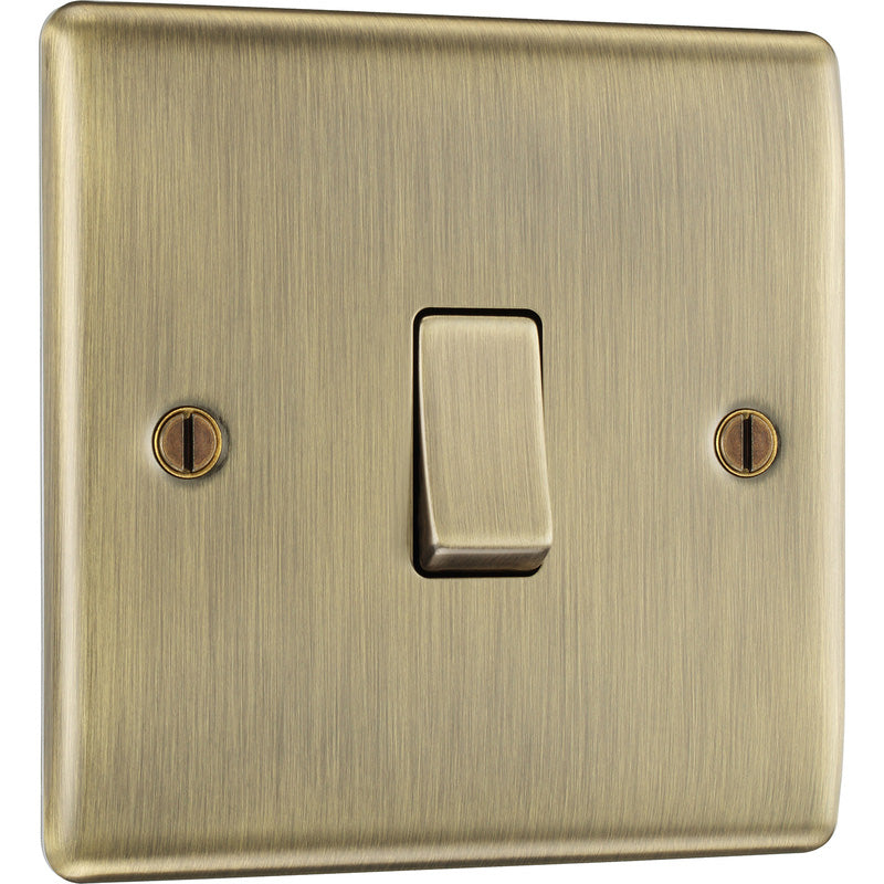 BG Nexus Metal Antique Brass Switch 1 Gang Intermediate