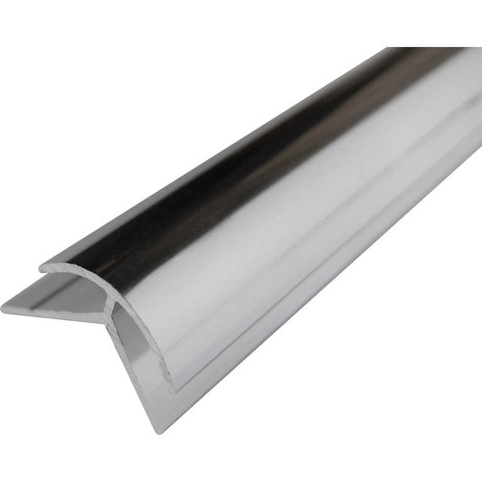 Wetwall Acrylic Polished Silver Shower Wall Panel Trims End Cap 2440mm