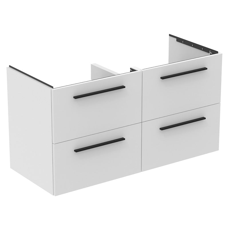 Ideal Standard i.life B 4 Drawer Wall Hung Unit with Double Basin Matt White 1200mm