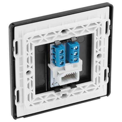 BG Evolve Matt Grey (Black Ins) Single Secondary Telephone Socket