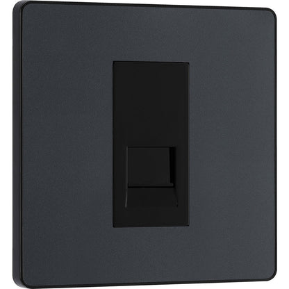 BG Evolve Matt Grey (Black Ins) Single Secondary Telephone Socket