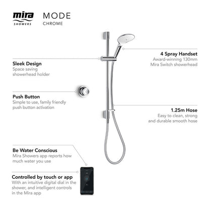 Mira Mode Thermostatic Digital Mixer Shower Pumped Rear Fed