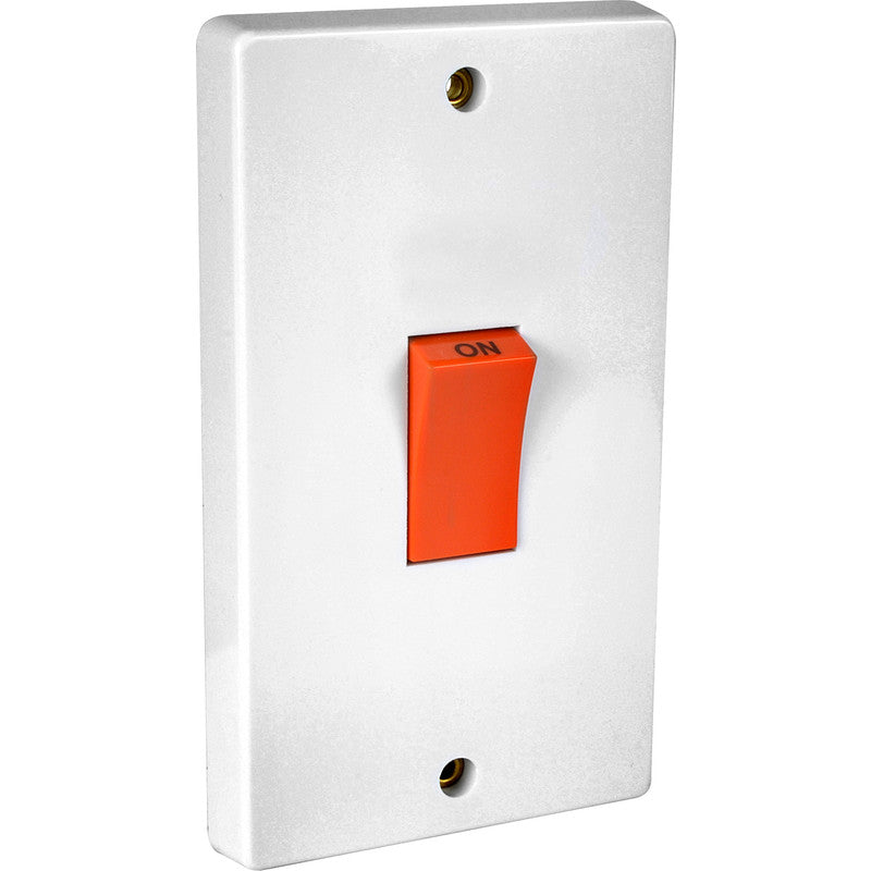 Crabtree DP Cooker Switch 45A 2 Gang Upright