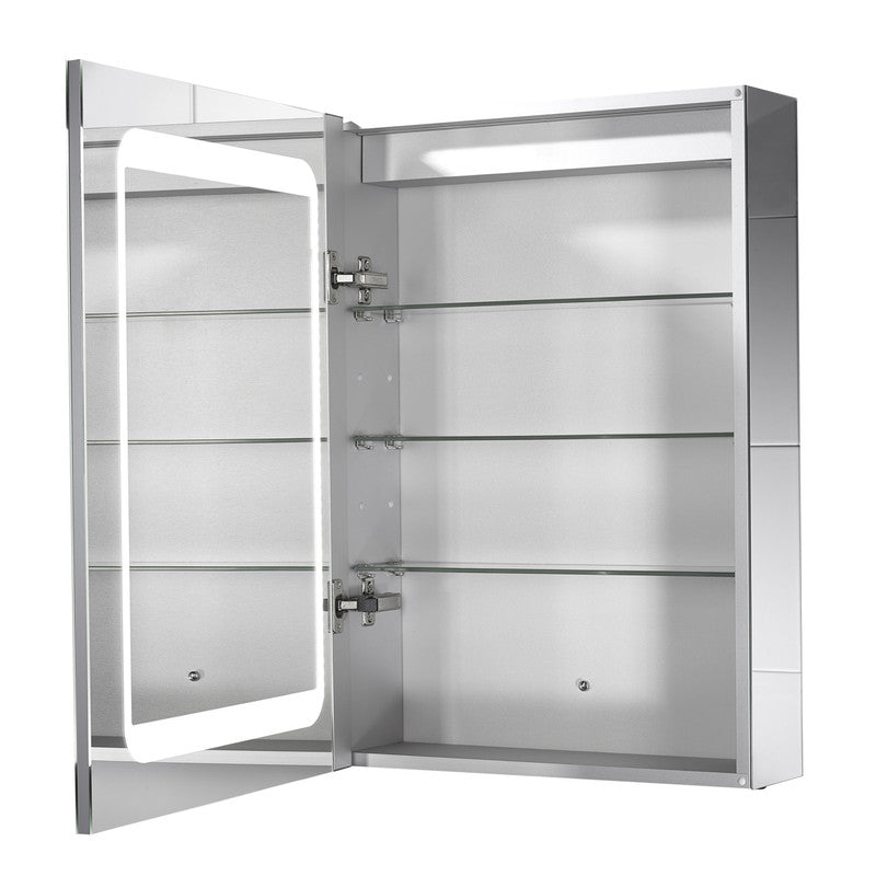 Sensio Belle LED Mirror Bathroom Cabinet Single Door With Shaver Socket Cool White 700 x 500mm