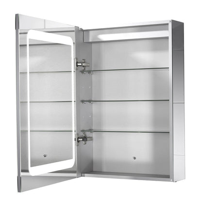 Sensio Belle LED Mirror Bathroom Cabinet Single Door With Shaver Socket Cool White 700 x 500mm