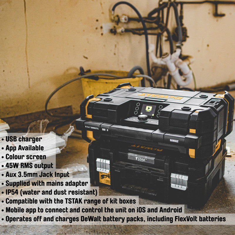 DWST1-81079-GB 18V XR DAB/FM TSTAK Radio – Jobsite Audio