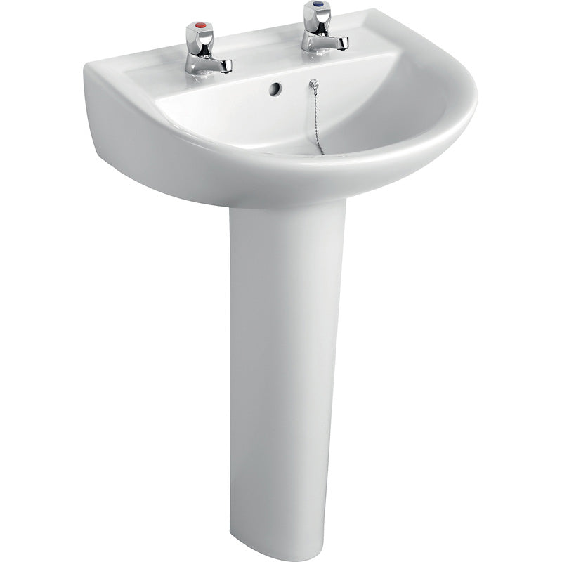 Armitage Shanks Sandringham 21 Basin and Pedestal 55cm 2 Tap Hole