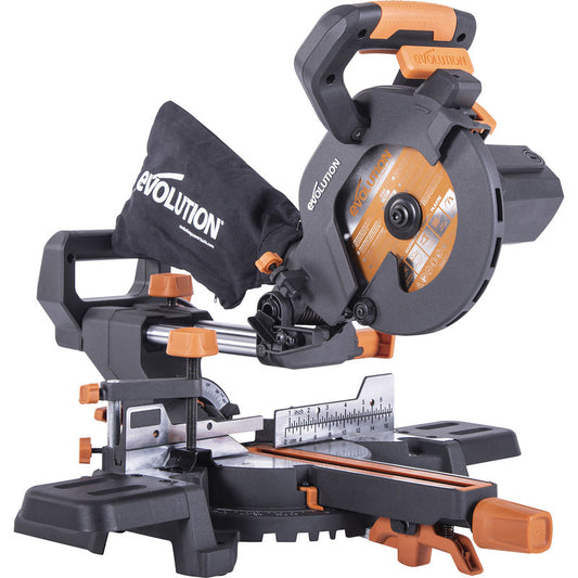 Evolution R185SMS+ 185mm Multi-Material Sliding Mitre Saw 230V