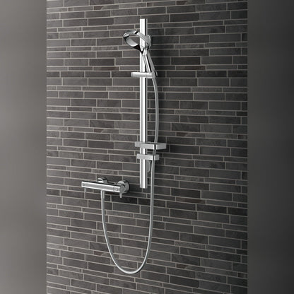 Methven Aio "Aurajet" Cool to touch Bar Mixer Shower Kit Chrome