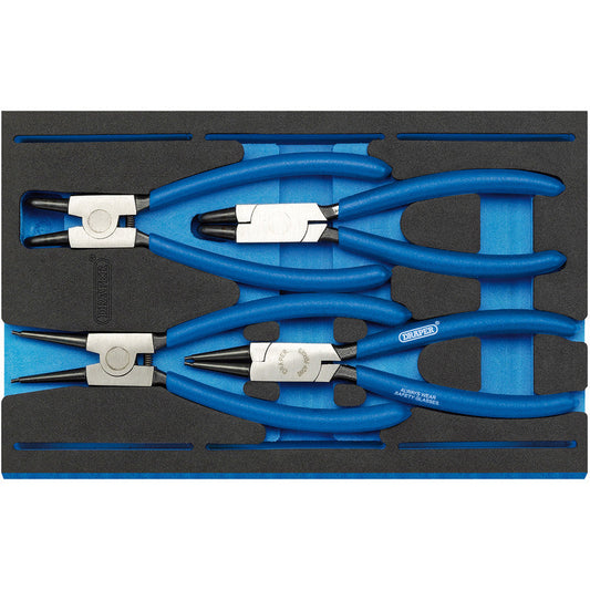 Draper Circlip Plier Set in 1/4 Drawer EVA Insert Tray 4 Piece