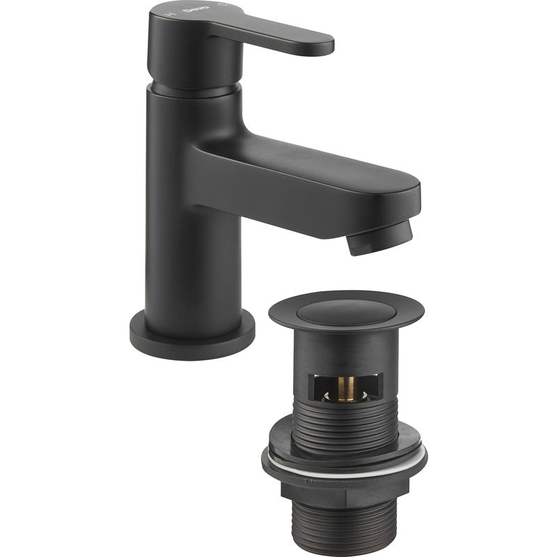 Deva Ethos Cloakroom Basin Mixer Tap Matt Black