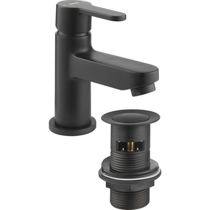 Deva Ethos Cloakroom Basin Mixer Tap Matt Black