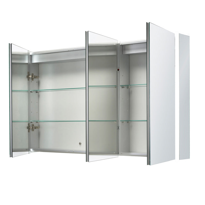 Sensio Ainsley LED Mirror Bathroom Cabinet Triple Door With Shaver Socket & Bluetooth Cool White 1200 x 700mm