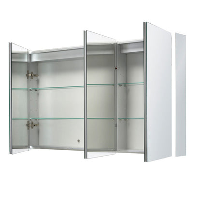 Sensio Ainsley LED Mirror Bathroom Cabinet Triple Door With Shaver Socket & Bluetooth Cool White 1200 x 700mm
