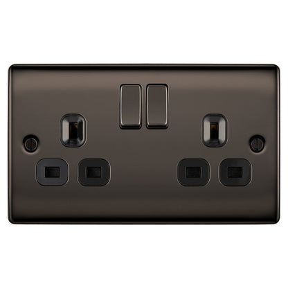 BG Nexus Metal Black Nickel Switched Socket