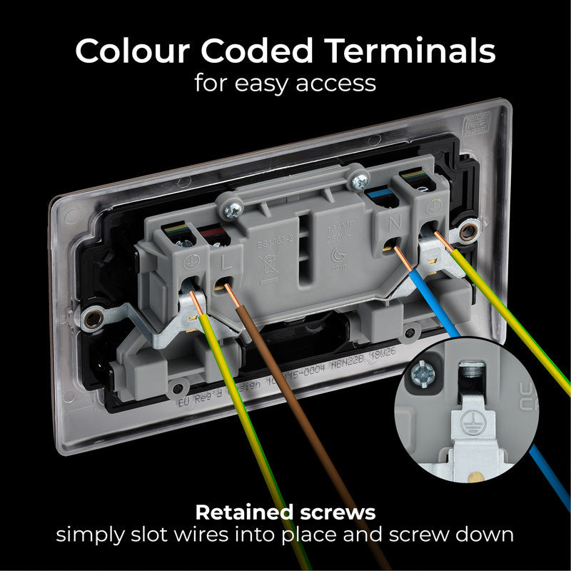 BG Nexus Metal Black Nickel Switched Socket