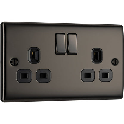 BG Nexus Metal Black Nickel Switched Socket