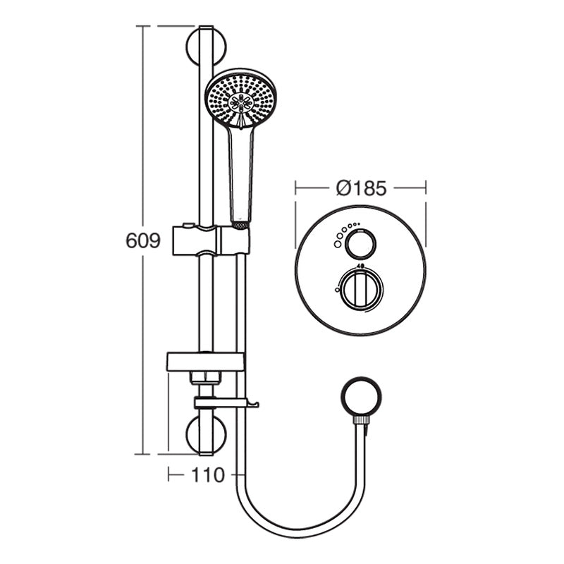 Ideal Standard Easybox Concealed Thermostatic Bar Mixer Shower Round