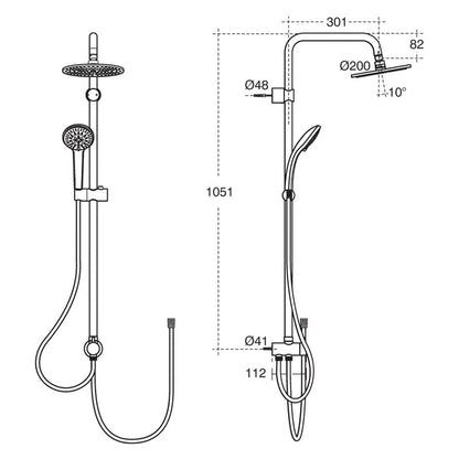 Ideal Standard IdealRain Round Diverter Shower Kit for Exposed Valves