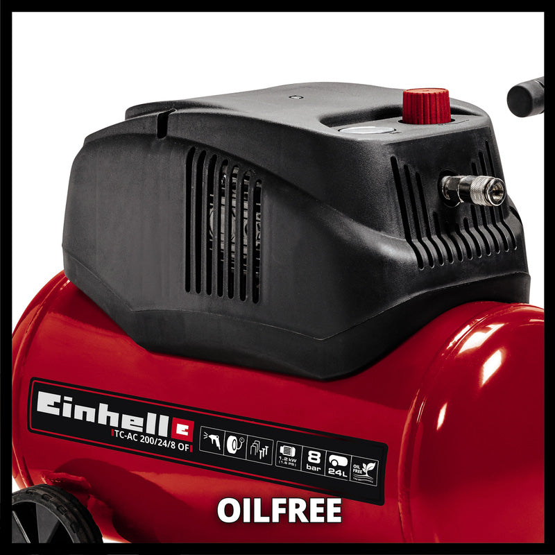 Einhell 1.6hp 24L Oil Free Compressor + 5Pc Airtool Kit 230V