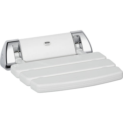 Mira Wall Mounted Shower Seat White / Chrome