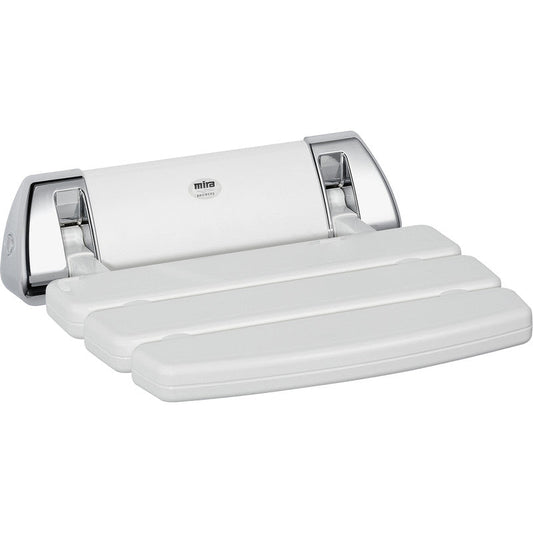 Mira Wall Mounted Shower Seat White / Chrome