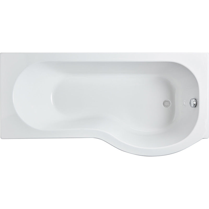 nuie P Shaped Shower Bath with Panel and Leg Set Right Hand