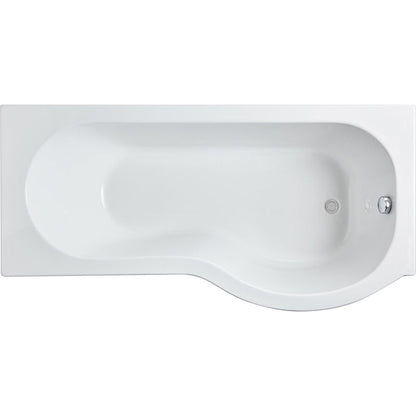 nuie P Shaped Shower Bath with Panel and Leg Set Right Hand