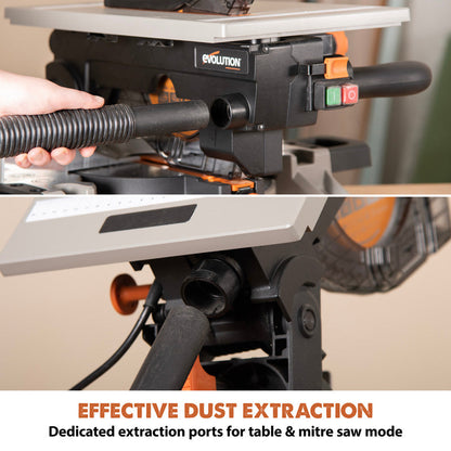Evolution R210MTS 210mm Multi-Material Convertible Mitre/Table Saw 230V