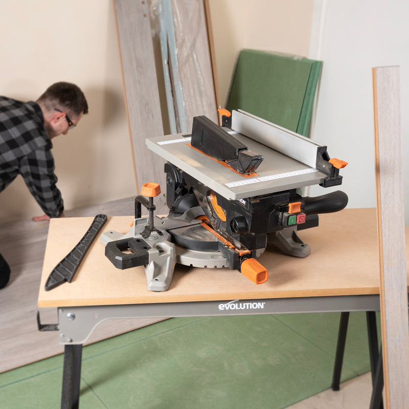 Evolution R210MTS 210mm Multi-Material Convertible Mitre/Table Saw 230V