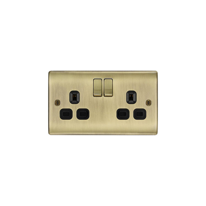 BG Nexus Metal Antique Brass Switched Socket 13A