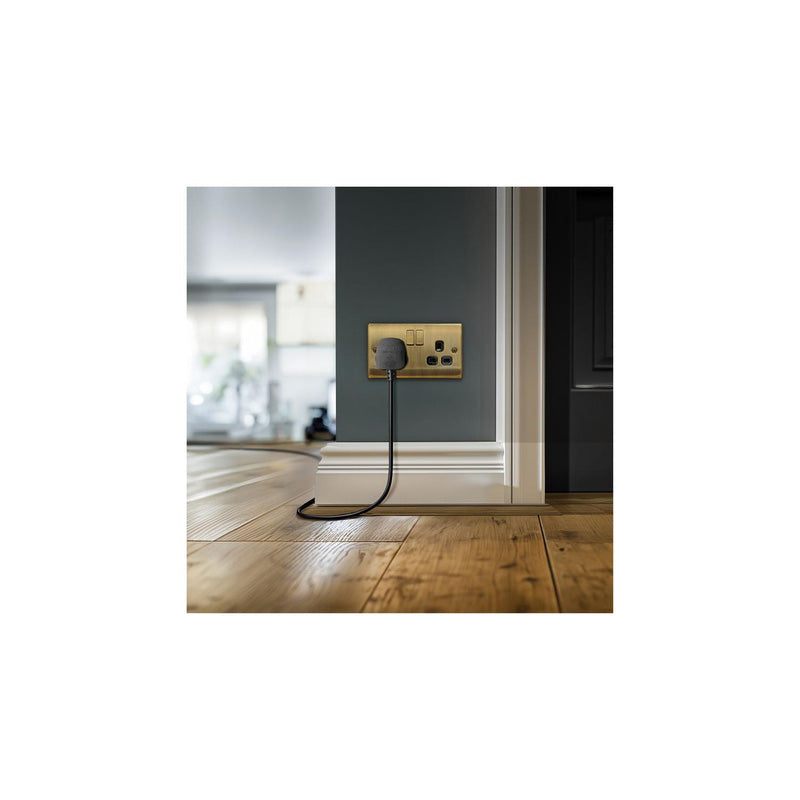 BG Nexus Metal Antique Brass Switched Socket 13A