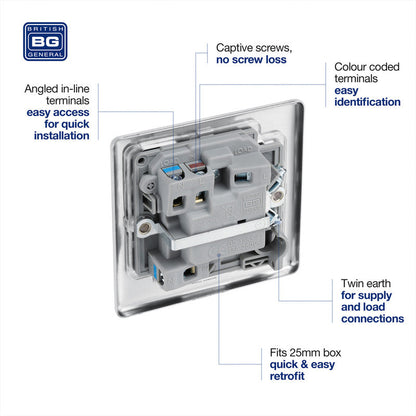 BG Brushed Steel Switched Spur 13A