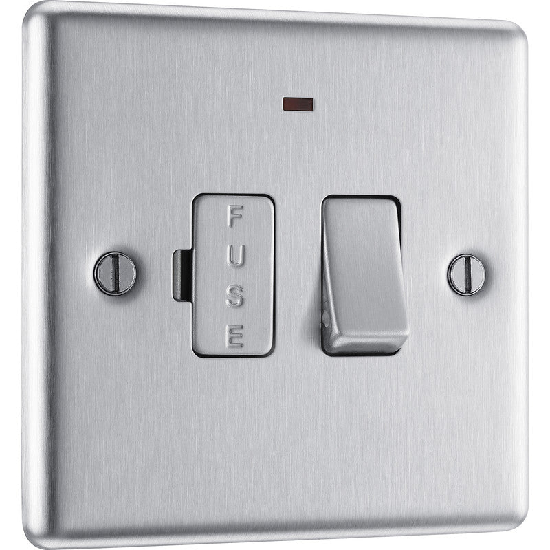 BG Brushed Steel Switched Spur 13A