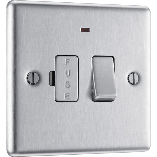 BG Brushed Steel Switched Spur 13A