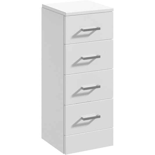 nuie Mayford 4 Drawer Compact Floorstanding Unit Gloss White 300mm
