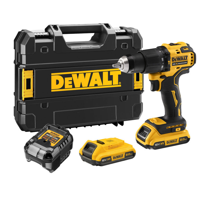 DeWalt DCD709D2T-GB 18V XR Brushless Compact Combi Drill 2 x 2.0Ah
