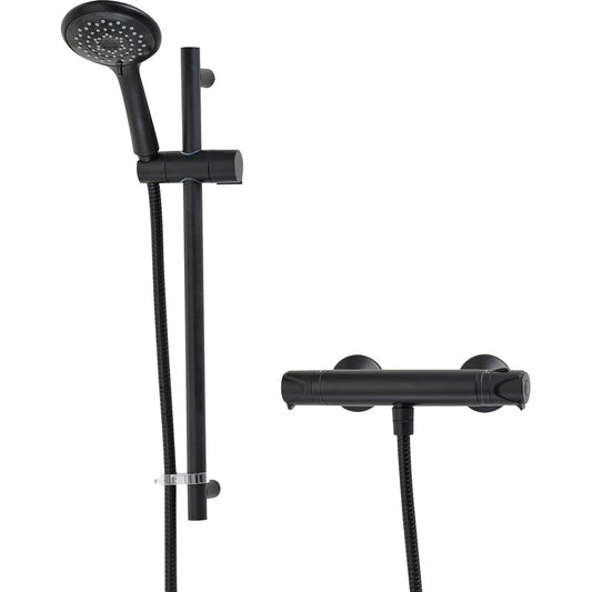 Triton Tian Thermostatic Bar Mixer Shower Black