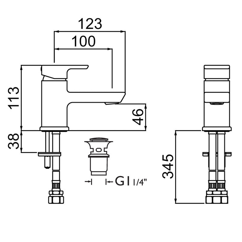 Bristan Cobalt Taps Basin Mixer