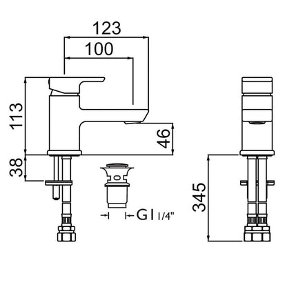 Bristan Cobalt Taps Basin Mixer