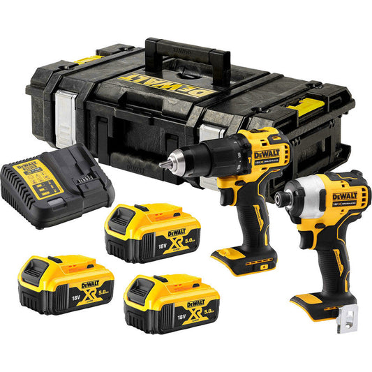 DCK2062P3-GB 18V XR Brushless Combi Drill & Impact Driver – 3x 5.0Ah