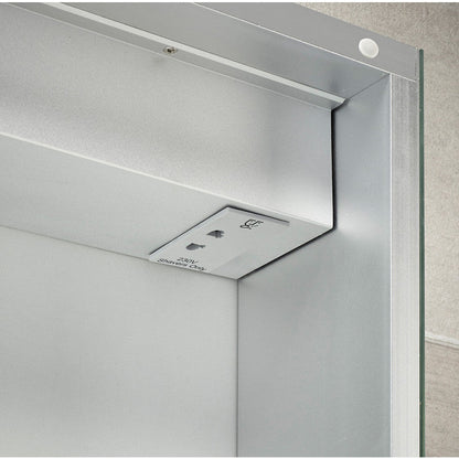Sensio Harlow LED Mirror Bathroom Cabinet Double Door with Shaver Socket Cool White 700 x 600mm