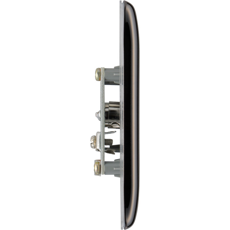 BG Nexus Metal Black Nickel Single Socket For TV or FM Co-Axial Aerial Connection 1 Gang TV/FM