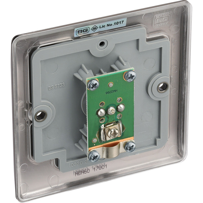 BG Nexus Metal Black Nickel Single Socket For TV or FM Co-Axial Aerial Connection 1 Gang TV/FM