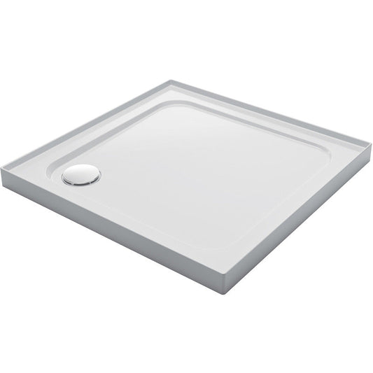 Mira Flight Low Square Shower Tray with Corner Waste  4 Upstands