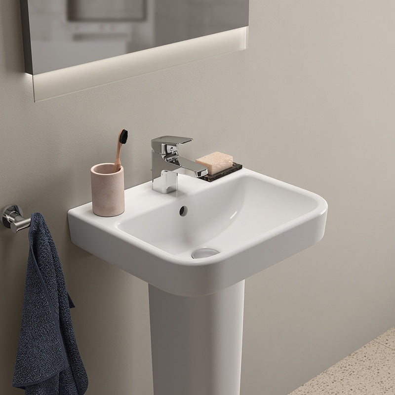 Ideal Standard i.life B Cloakroom Basin and Pedestal 45cm 1 Tap Hole