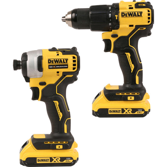 DCK2062D2T-GB 18V XR Brushless Combi Drill & Impact Driver – 2x 2.0Ah