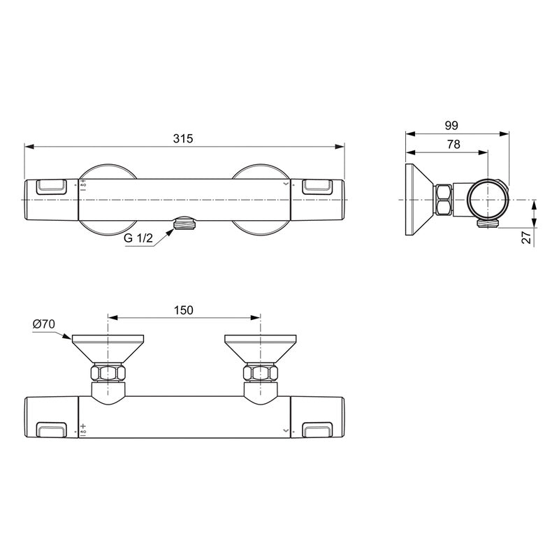 Ideal Standard Ceratherm Thermostatic Shower Valve