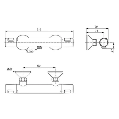 Ideal Standard Ceratherm Thermostatic Shower Valve